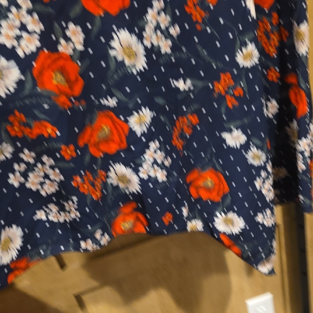(J57) Rosegal Navy Floral Midi Dress Sz XL off Shoulder Sexy Look - Picture 5 of 9